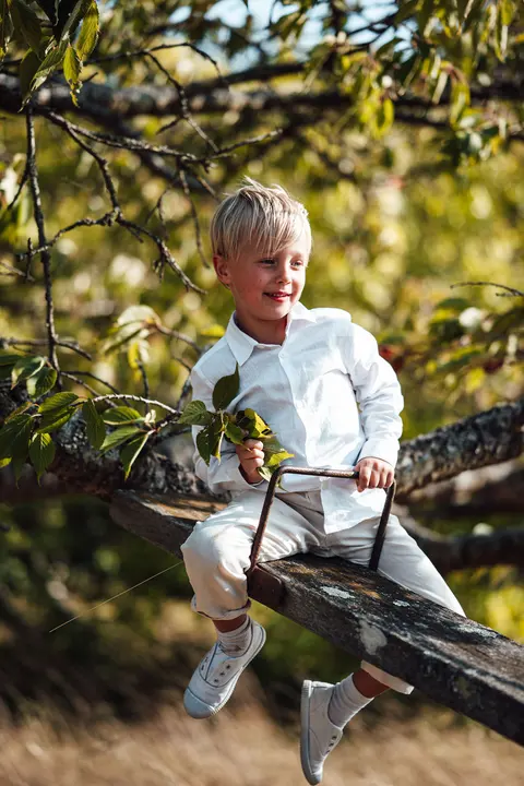 The same boy on the branch, another angle