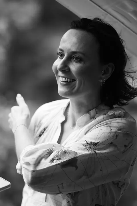 A guest in a jacket, candid portrait