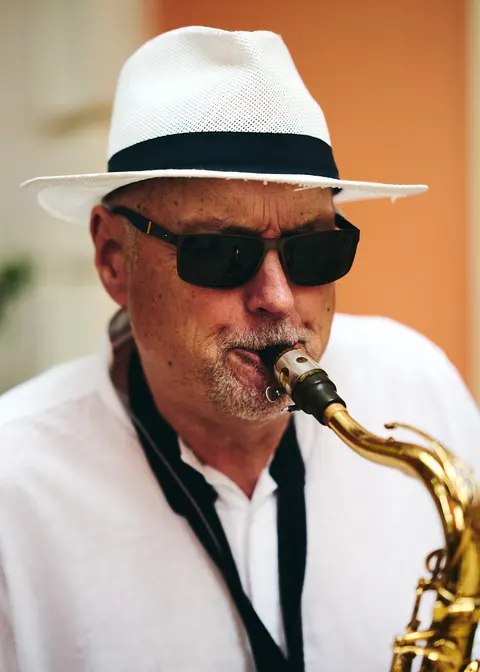 A guest enjoying the band's set